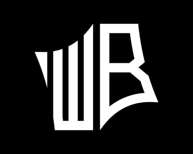 Vetor design vetorial da letra wb do logotipo