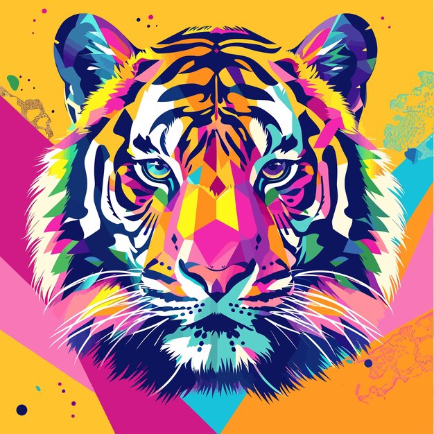 Vetor design vetorial de arte de tigre