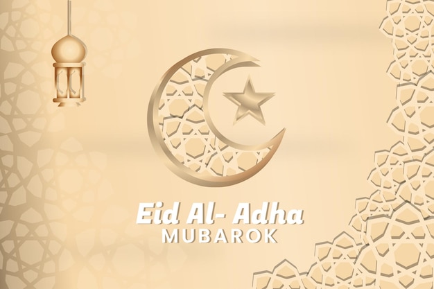 Design vetorial de banner eid aladha com fundo creme que é criativo, elegante e moderno