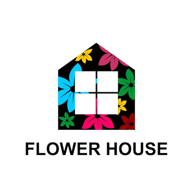 Vetor design vetorial de casa de flores exclusivo