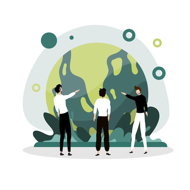 design vetorial de ilustração da terra para evento do dia da terra e ozônio