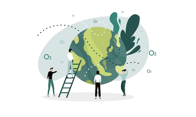design vetorial de ilustração da terra para o dia do ozônio e evento de ecologia da terra