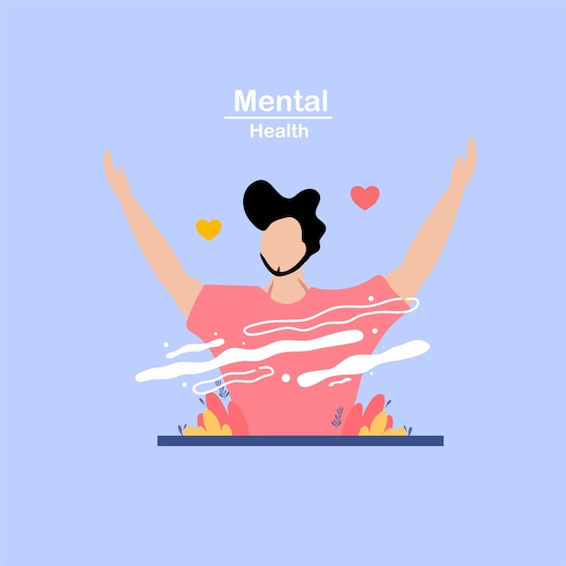 Design vetorial de ilustração de saúde mental para evento de dia de saúde mental