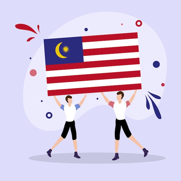 Design vetorial de ilustração do dia da independência da malásia
