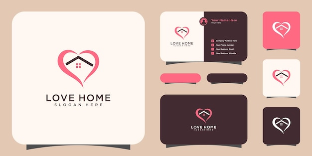 Design vetorial de logotipo de amor em casa