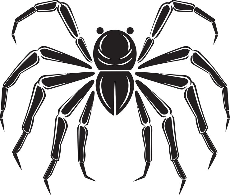 Vetor design vetorial de logotipo de aranha abstrato com cores ousadas e padrões criativos da web