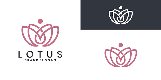 Design vetorial de logotipo de flor de lótus para spa de beleza