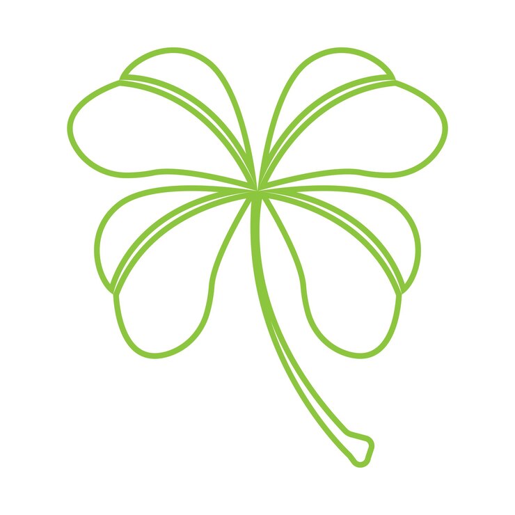 Vetor design vetorial de logotipo de folha de trevo verde ilustração de design plano de ícone de sorte