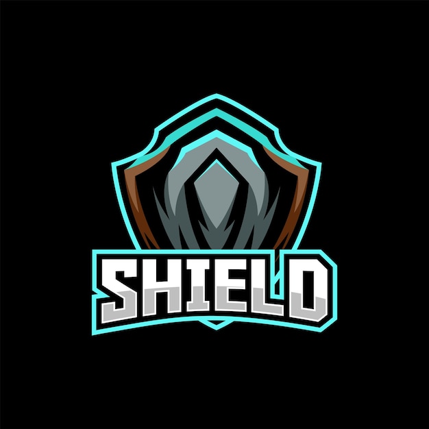 Design vetorial de logotipo de jogo esport shield