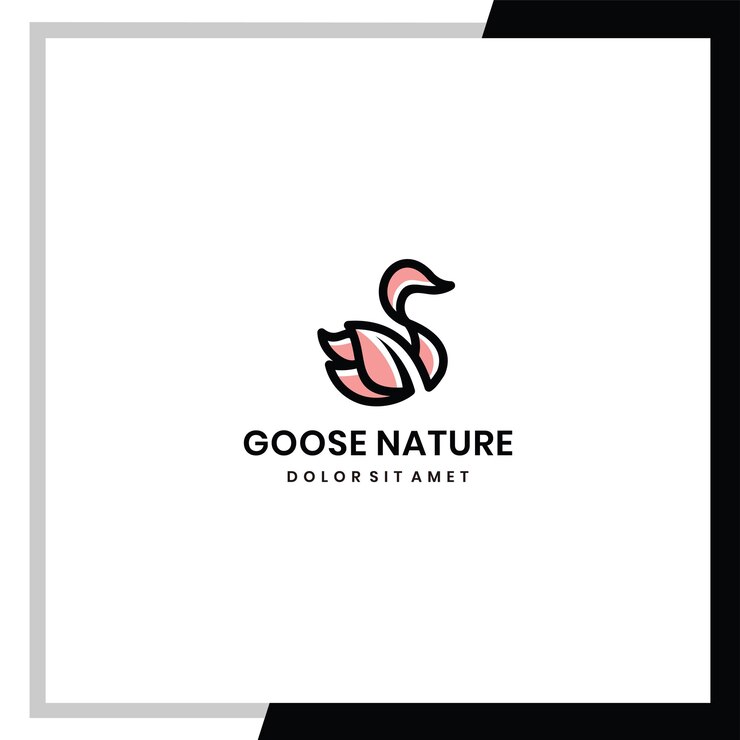 Vetor design vetorial de logotipo de natureza de ganso