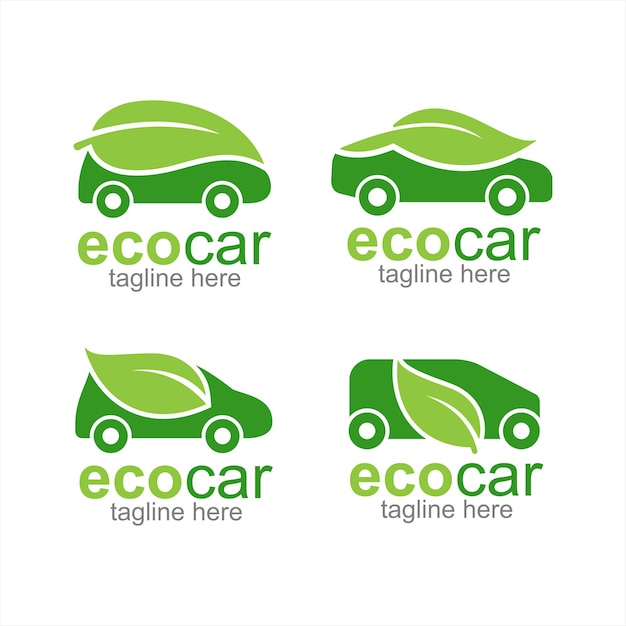 Design vetorial de logotipos de carros ecológicos