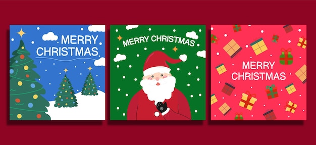 Design vetorial de modelo de Natal para postagem no Instagram