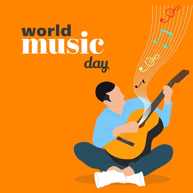 Design vetorial do dia mundial da música