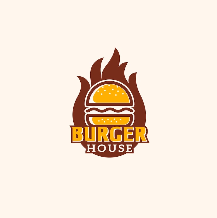 Vetor design vetorial do logotipo da loja de hambúrgueres