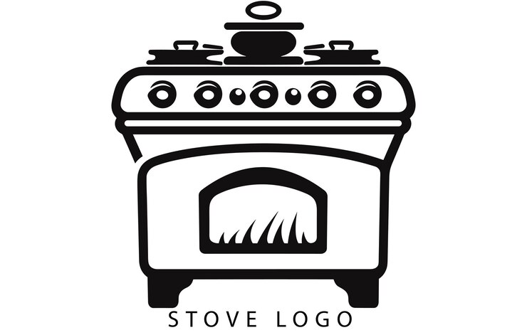 Vetor design vetorial do logotipo do ícone do fogão