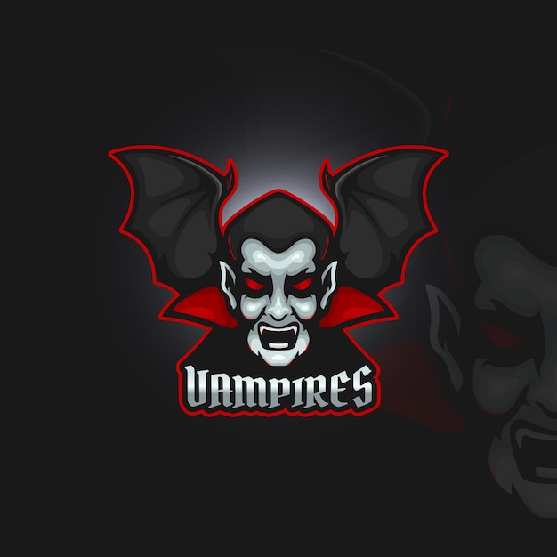 Vetor design vetorial do logotipo do jogo vampires esport