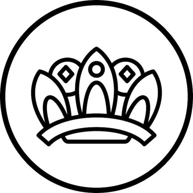 Vetor design vetorial estilo de ícone da coroa da rainha