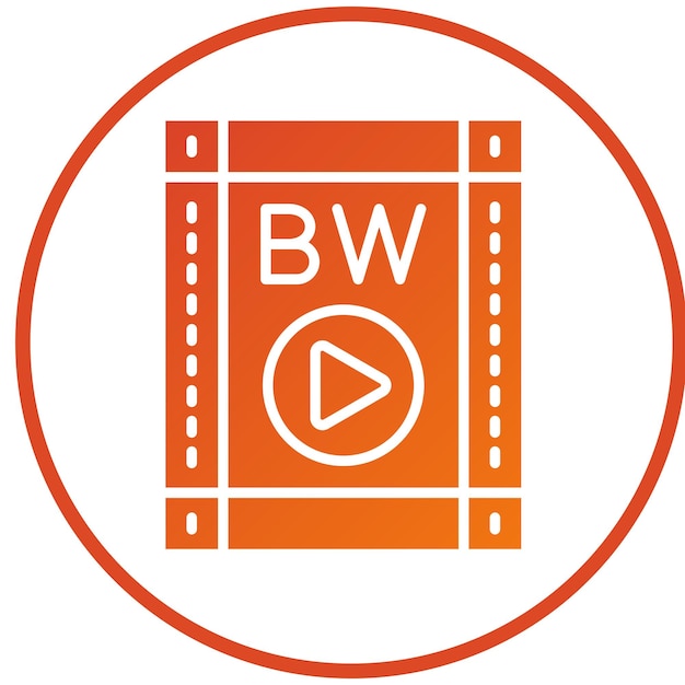 Design vetorial Estilo de ícone de filme preto e branco