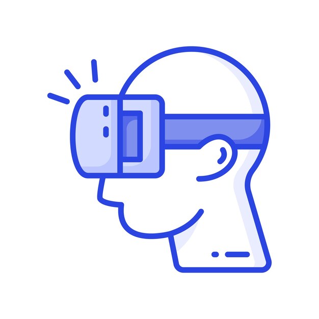 Design vetorial moderno de fone de ouvido de realidade virtual pronto para uso premium