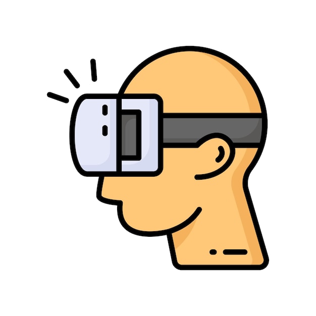Design vetorial moderno de fone de ouvido de realidade virtual pronto para uso premium