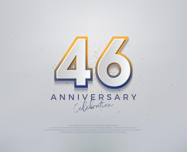 Design vetorial premium moderno e colorido para celebrações de 46o aniversário Fundo vetorial premium para saudações e celebrações