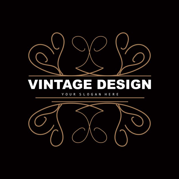 Vetor design vintage retrô, luxuoso e minimalista, ornamento vetorial, logotipo com estilo de mandala e batik, produto, ilustração de marca, convite, banner, moda