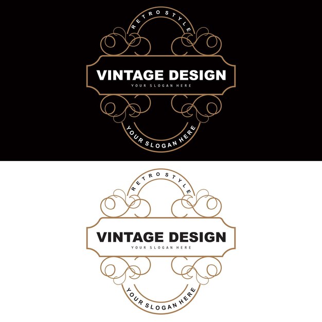 Vetor design vintage retrô, luxuoso e minimalista, ornamento vetorial, logotipo com estilo de mandala e batik, produto, ilustração de marca, convite, banner, moda