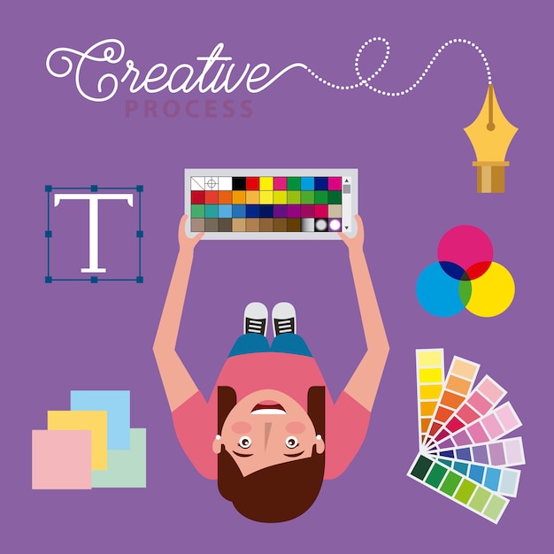 designer de jovem mulher segurando pantone