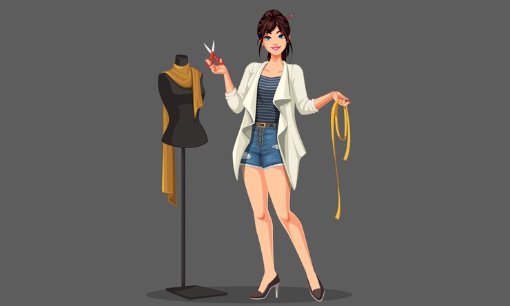 Vetor designer de moda com manequim