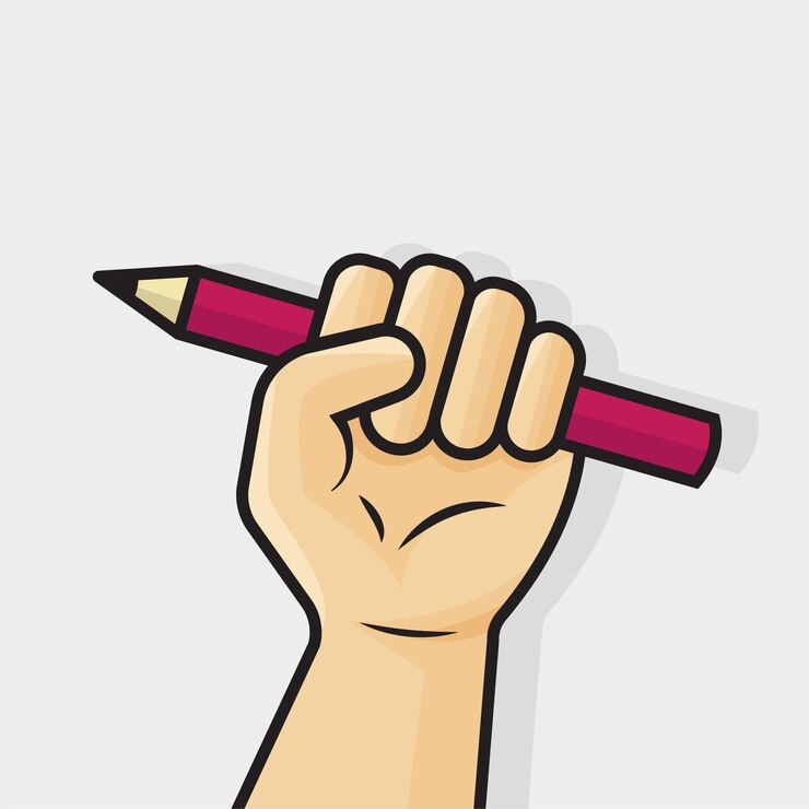 Designer gráfico segura ilustração vetorial de lápis