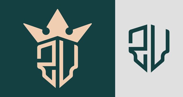 Designs criativos de logotipo de letras iniciais ZU