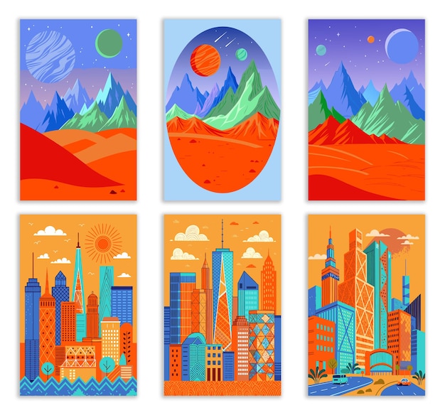 Designs de cartazes minimalistas inspirados no vintage