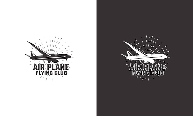 Designs de logotipo de avião distintivo de clube voador modelo de logotipo ícone de companhias aéreas