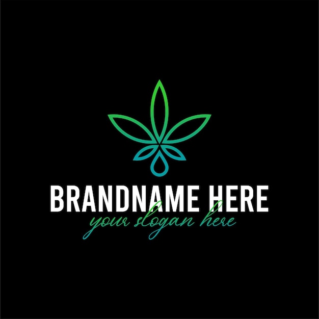 Vetor designs de logotipo premium de cannabis cbd