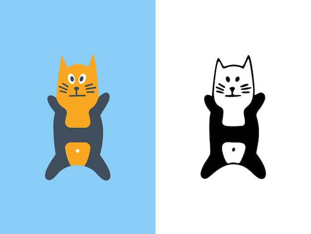 Designs de logotipos com letra h de gatos fofos