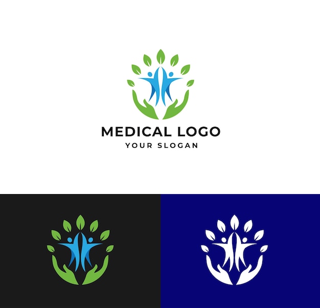 Vetor designs de logotipos médicos e de reabilitação