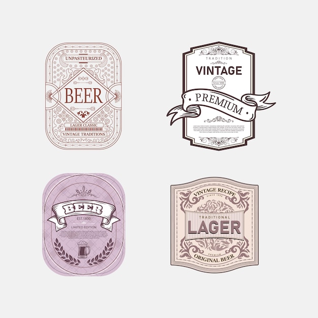 Designs de rótulos de cerveja vintage