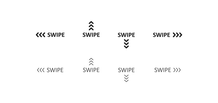 Vetor deslize o ícone para cima, símbolo do botão de seta, design de logotipo de slide de mídia social em vetor plano