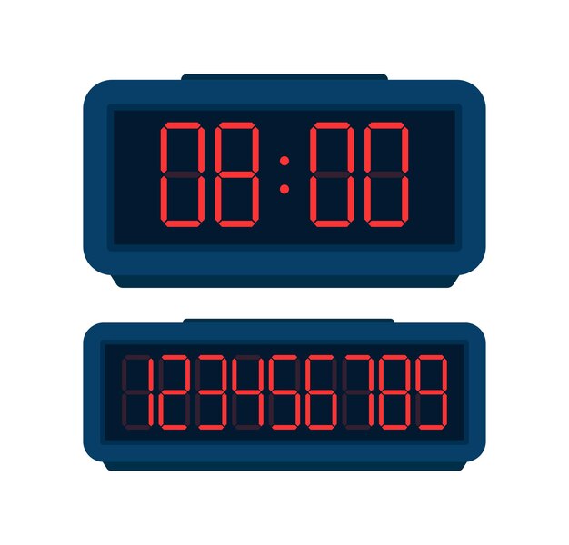 Vetor despertador digital ilustração em vetor de ícone de tempo