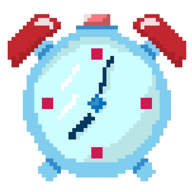 Despertador, pixel art. vetor