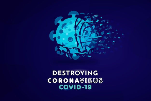 Vetor destruindo o fundo do coronavírus