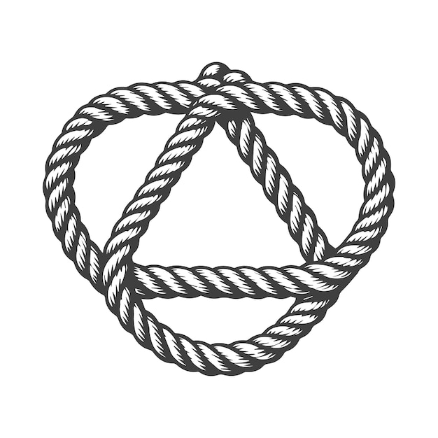 detailed illustration of an intricate rope knot perfect for nautical themes and design