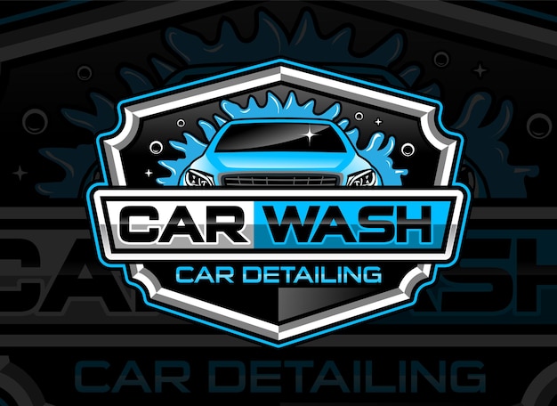 Detalhamento automático e design de logotipo de lavagem de carros