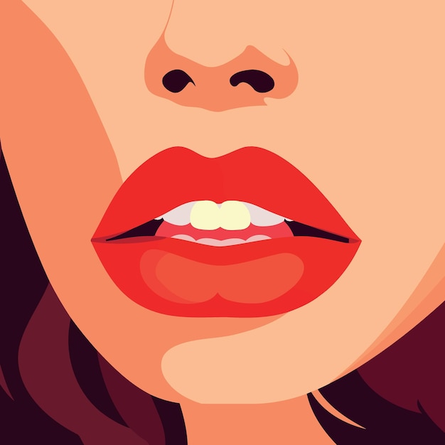 Detalhe nos lábios femininos