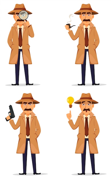 Detetive no chapéu e casaco