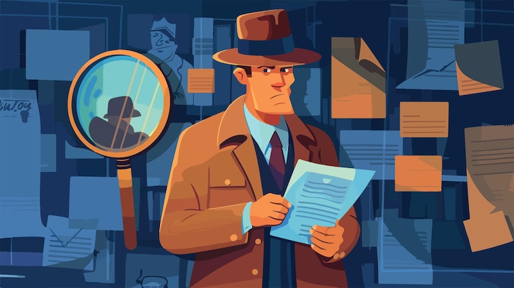 Vetor detetive privado e conceito de investigação