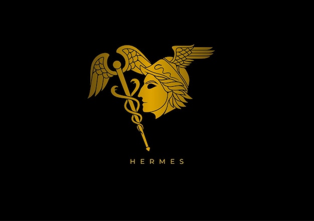 Vetor deus do mensageiro hermes logotipo