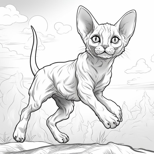 Vetor devon rex gatinho gato