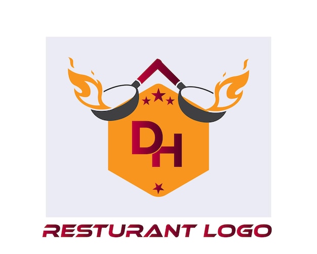 Vetor dh logo de restaurando dh logotipo de alimentodh resumodh logotipo de monograma um logotipo para um restaurante chamado