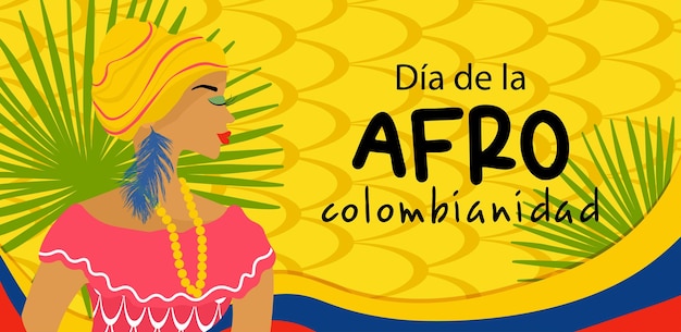 Vetor dia afrocolombiano na colômbia